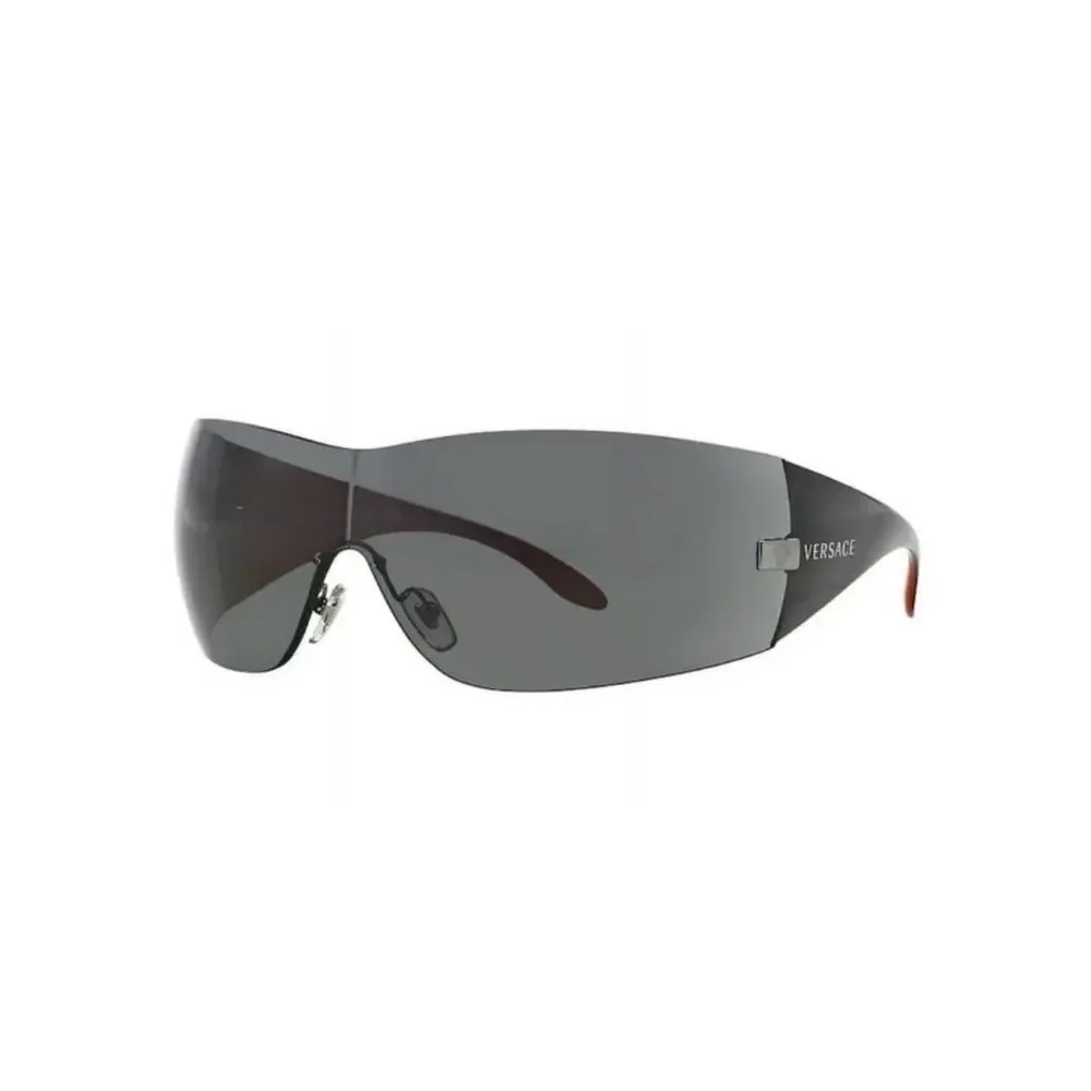 New Versace VE2054 100187 Oversized Shield Sunglasses in Black Authentic